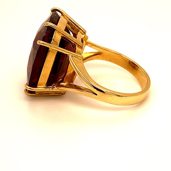 Pyrope 27.68ct Solid 18K Yellow Gold Ring - Picture 5 of 6